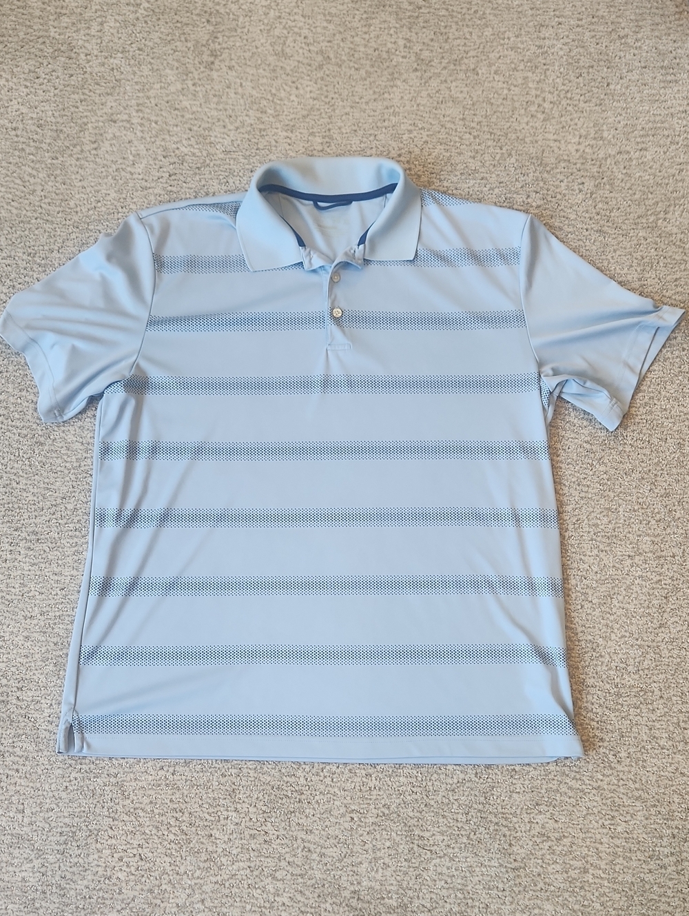 Men's Light Blue Striped Polo Shirt XL²